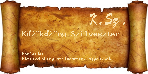 Kökény Szilveszter névjegykártya