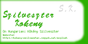 szilveszter kokeny business card