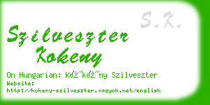 szilveszter kokeny business card